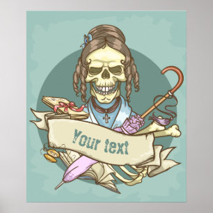 Customizable Vintage Skull Poster