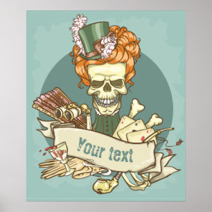Customizable Vintage Skull Poster