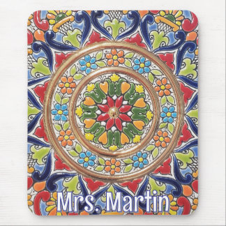 Customizable Vintage Spanish Tile Mouse Pad