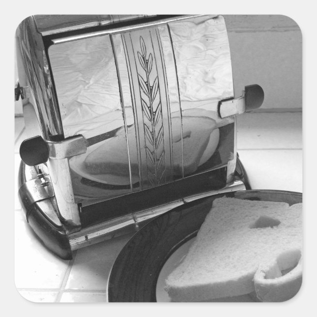 Customizable Vintage Toaster Kitchen Art Stickers (Front)