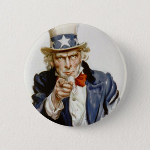 Customizable Vintage Uncle  Sam 2 Inch Round Button