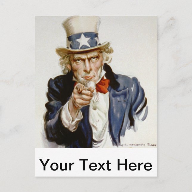 Customizable Vintage Uncle  Sam Postcard (Front)