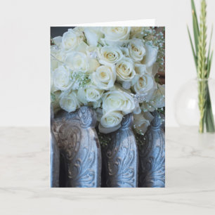 Customizable Vintage Yellow Rose Wedding Card