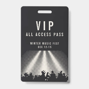 Customizable VIP All Access Music Fest Pass Badge