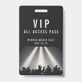 Customizable VIP All Access Music Fest Pass Badge