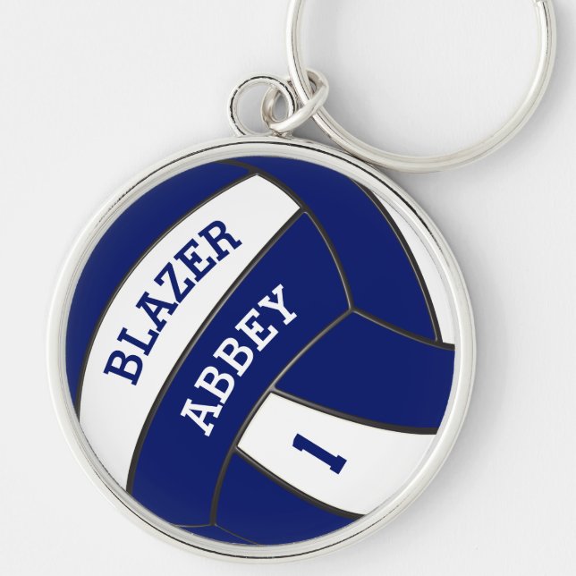 Customizable Volleyball Keychains Your TEXT, COLOR (Front)