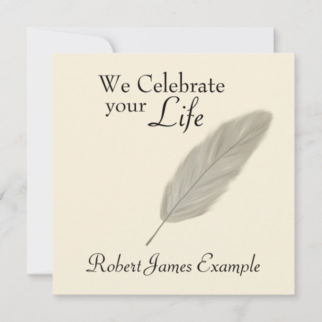 Customizable Wake / Memorial / Funeral (Sepia) Invitation (Front)