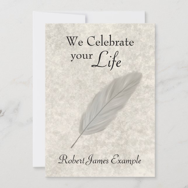 Customizable Wake / Memorial (Stone Effect) Invitation (Front)