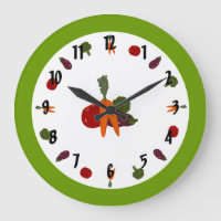 Customizable Wall Clock with Colourful Vegetables