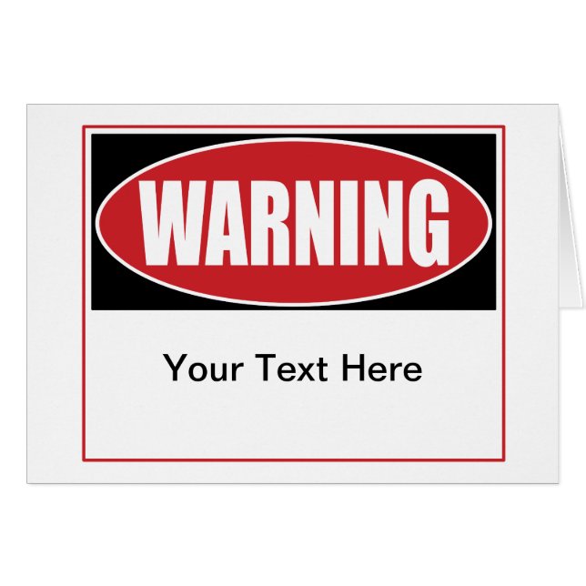 Customizable Warning Sign (Front Horizontal)
