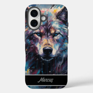 Customizable Water Colour Wolf  iPhone 16 Case