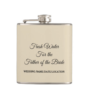 CUSTOMIZABLE Water for Father of the Bride Hip Flask