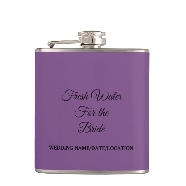 CUSTOMIZABLE Water for the Bride Hip Flask (Front)