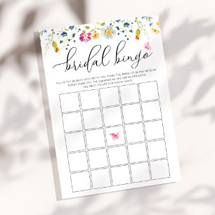 Customizable Watercolor Bingo Game Card