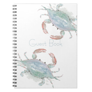 Customizable Watercolor Coastal Crab Notebook