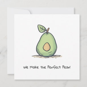 Customizable Watercolor Cute Pear Holiday Card