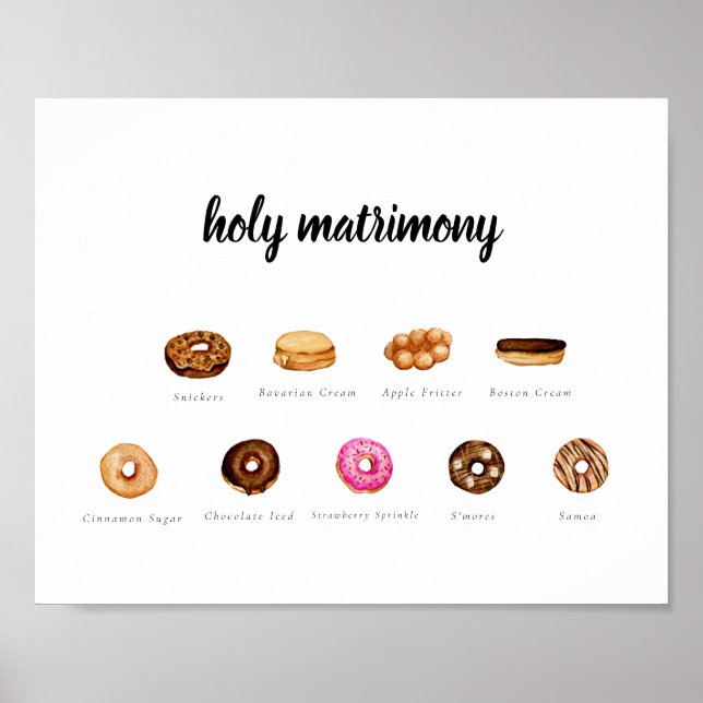 Customizable Watercolor Doughnut Sign (Front)