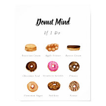 Customizable Watercolor Doughnut Sign