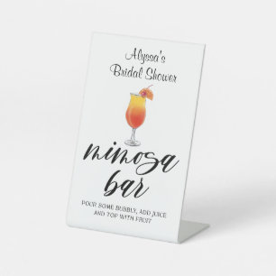 Customizable Watercolor Mimosa Bar Sign