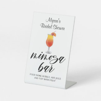 Customizable Watercolor Mimosa Bar Sign