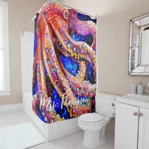 Customizable Watercolor Octopus with Name