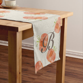Customizable Watercolor pumpkin table runner
