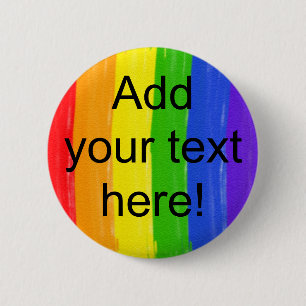 Customizable Watercolor Rainbow 2 Inch Round Button