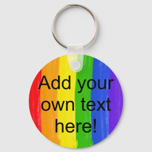 Customizable Watercolor Rainbow Keychain