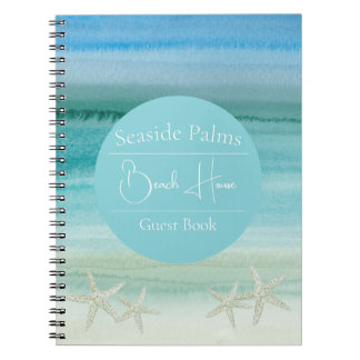 Customizable Watercolor Starfish Guestbook Notebook