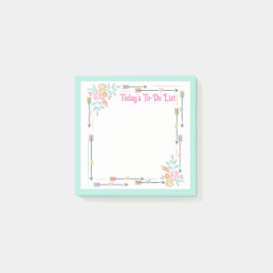 Customizable Watercolour Floral To-Do List Post-it Notes