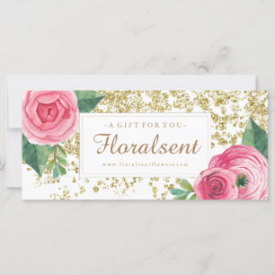 Customizable Watercolour Roses Gift Certificate