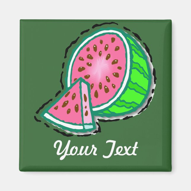 Customizable Watermelon Magnet (DARK) (Front)