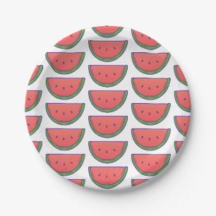 Customizable Watermelon Pattern Paper Plate