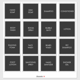 Customizable Waterproof Black Dispenser Labels