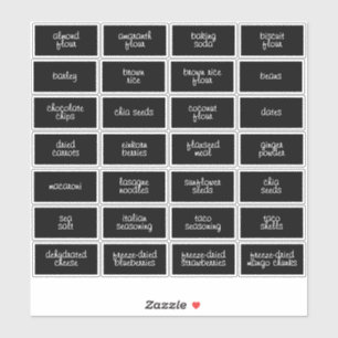 Customizable Waterproof Black Food Kitchen Labels