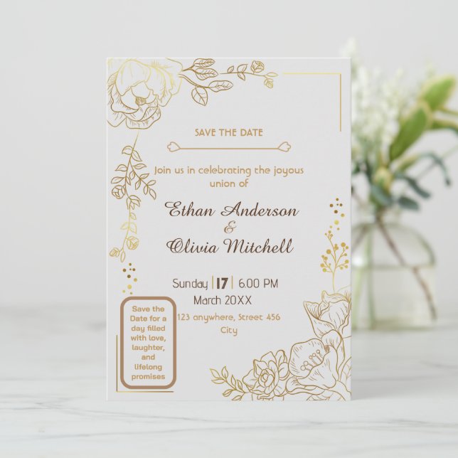 Customizable Wedding Card (Standing Front)