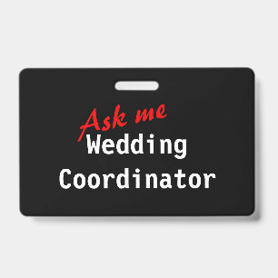 Customizable Wedding Coordinator Badge