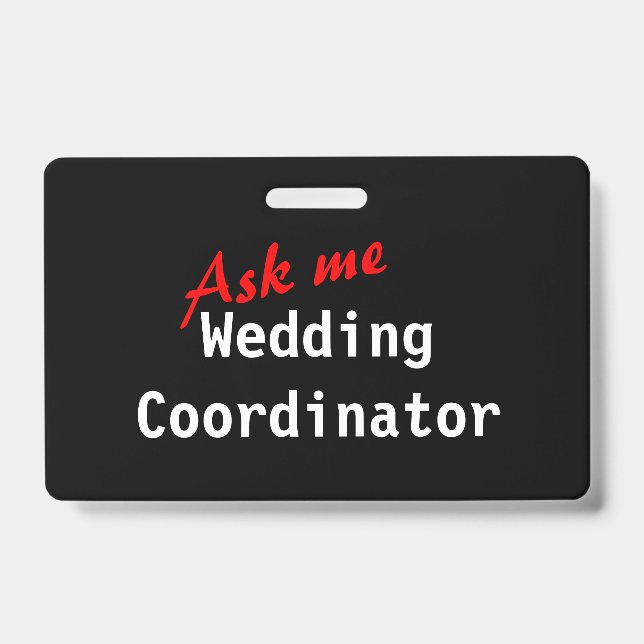 Customizable Wedding Coordinator Badge (Front)
