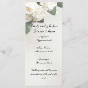 Customizable Wedding Dinner Menu Template White