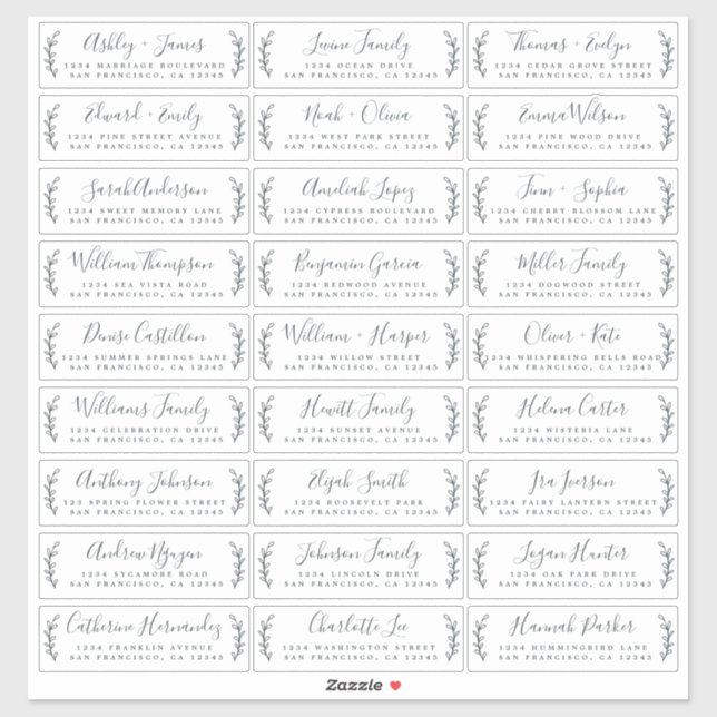 Customizable Wedding Guest Address Labels (Sheet)