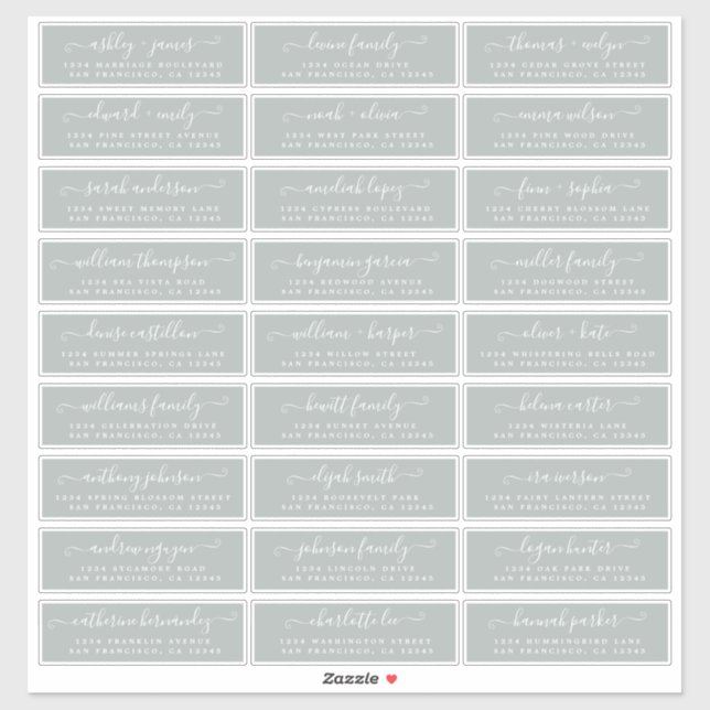 Customizable Wedding Guest Address Labels (Sheet)