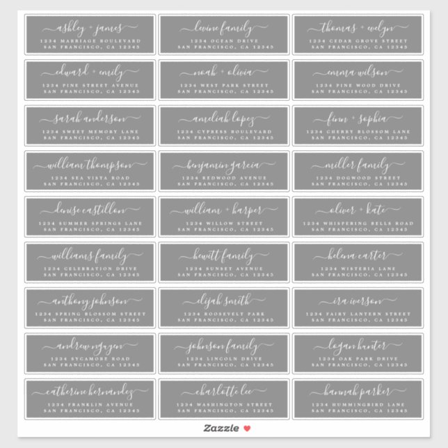 Customizable Wedding Guest Address Labels (Sheet)