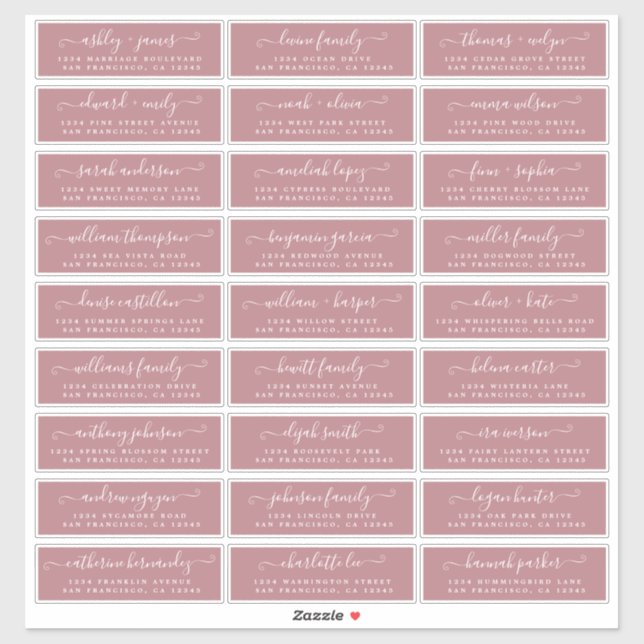 Customizable Wedding Guest Address Labels (Sheet)