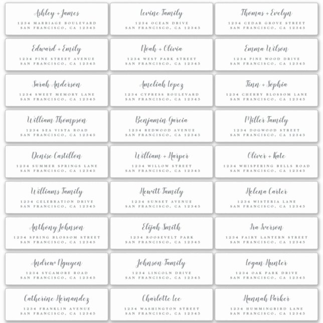 Customizable Wedding Guest Address Labels (Front)