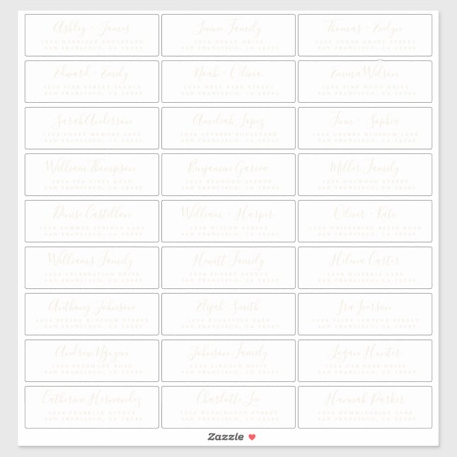 Customizable Wedding Guest Address Labels (Sheet)