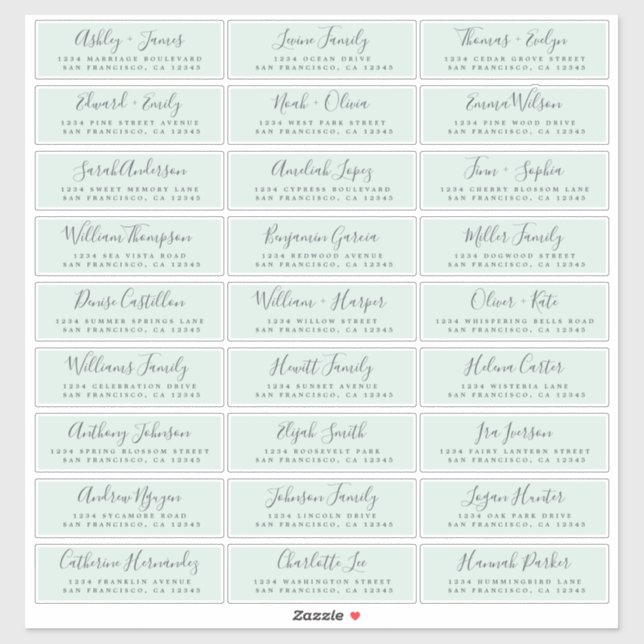 Customizable Wedding Guest Address Labels (Sheet)
