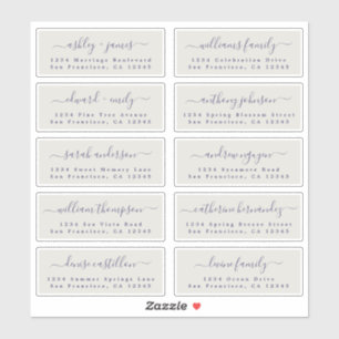 Customizable Wedding Guest Address Labels