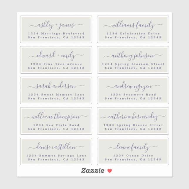 Customizable Wedding Guest Address Labels (Sheet)