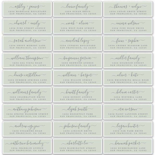 Customizable Wedding Guest Address Labels (Front)