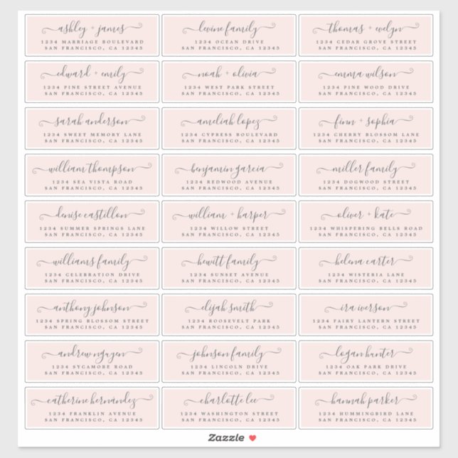 Customizable Wedding Guest Address Labels (Sheet)